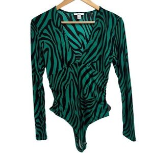 NWT BAR III DARK GREEN ZEBRA SEXY BODYSUIT 
SIZE SMALL